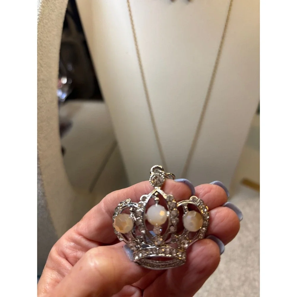 #3. Silver-toned Crown Key Chain Bag Charm